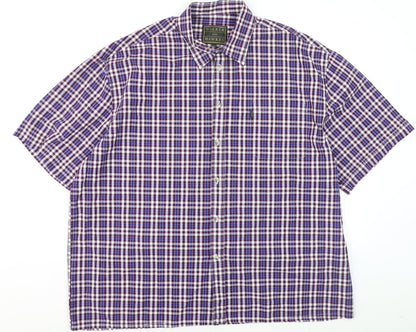 Walker and Hawkes Men's Multicoloured Check 3XL Cotton Short Sleeve Button-Up Shirt