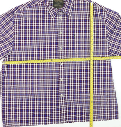 Walker and Hawkes Men's Multicoloured Check 3XL Cotton Short Sleeve Button-Up Shirt