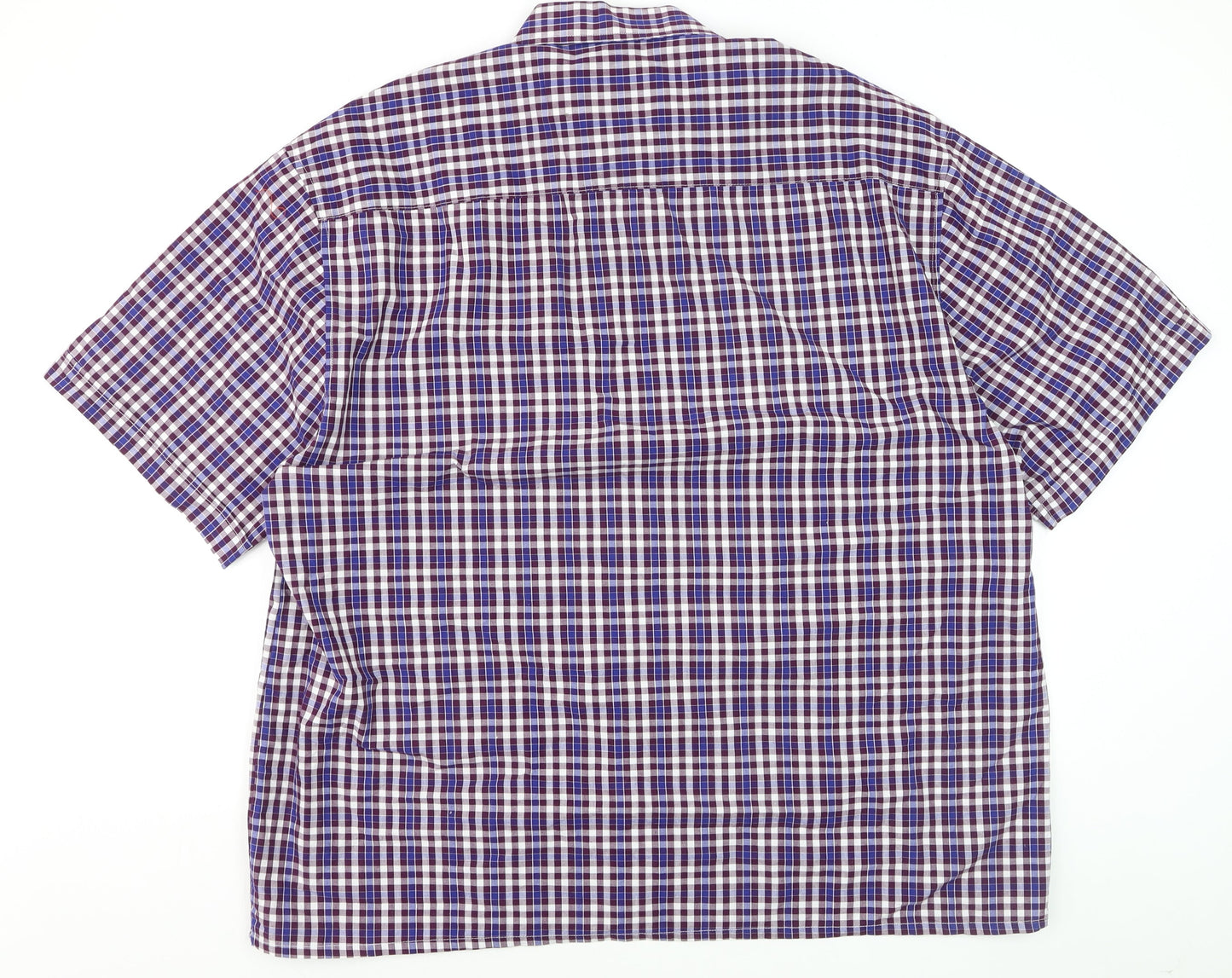 Walker and Hawkes Men's Multicoloured Check 3XL Cotton Short Sleeve Button-Up Shirt