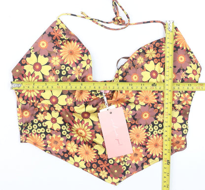 Without You Womens Multicoloured Floral Halter Camisole Tank Top M