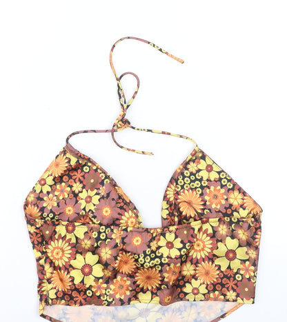 Without You Womens Multicoloured Floral Halter Camisole Tank Top M