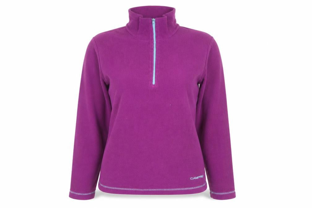 Campri Womens Purple Fleece 1/2 Zip Pullover Sweatshirt Size 10