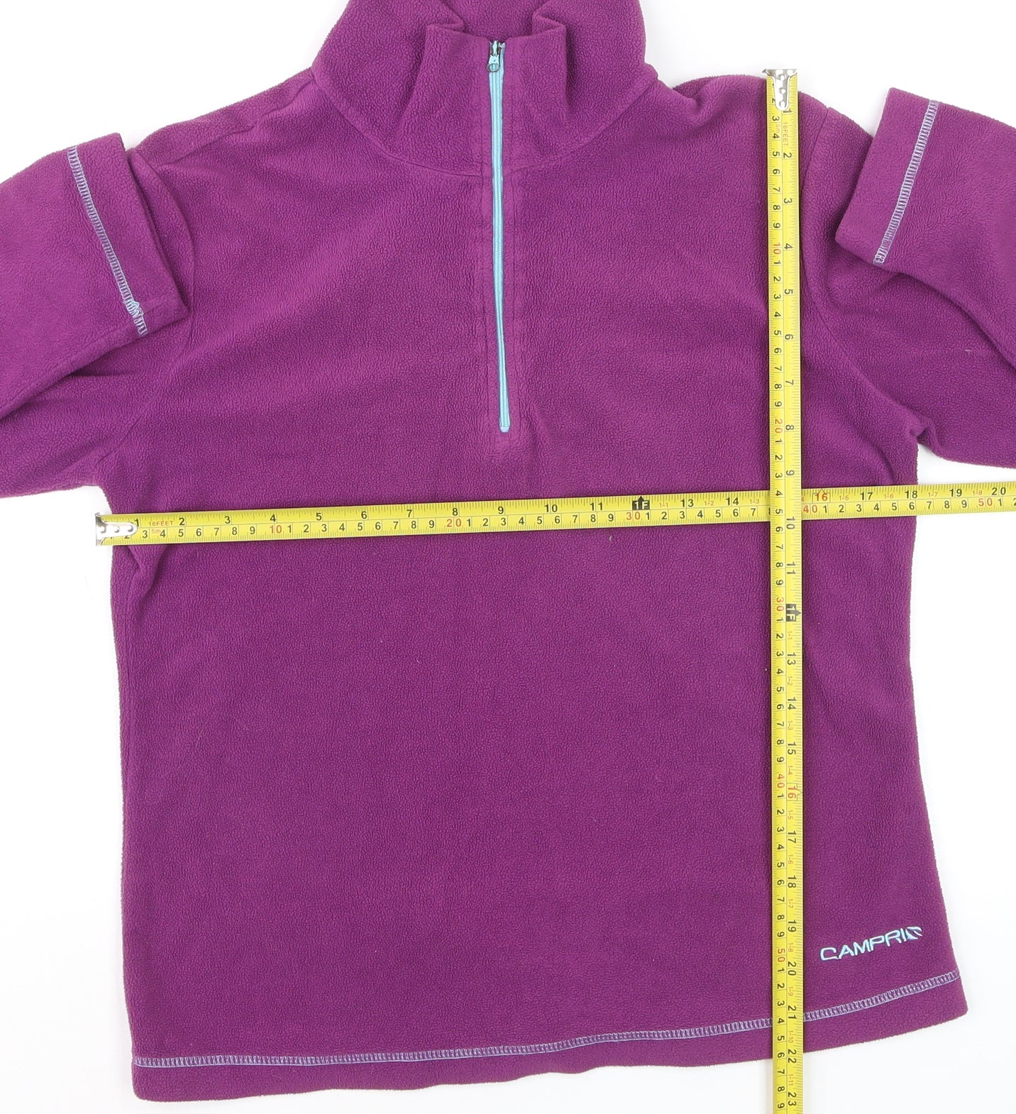 Campri Womens Purple Fleece 1/2 Zip Pullover Sweatshirt Size 10