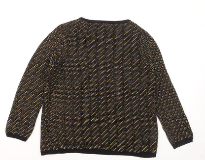 Marks and Spencer Women's Black Knit Jumper Size 16 Crew Neck