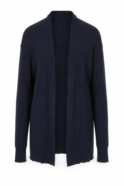 AllSaints Women’s Navy Blue Cotton Cashmere Silk Open Cardigan Small