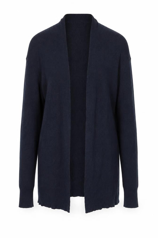AllSaints Women’s Navy Blue Cotton Cashmere Silk Open Cardigan Small