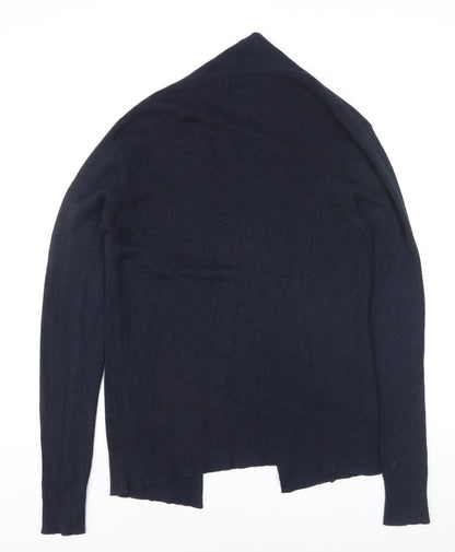 AllSaints Women’s Navy Blue Cotton Cashmere Silk Open Cardigan Small