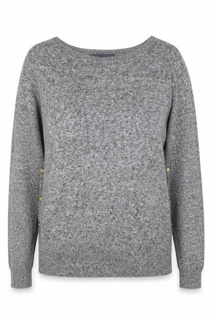 Marks & Spencer Womens Grey Knit Boat Neck Pullover Jumper M