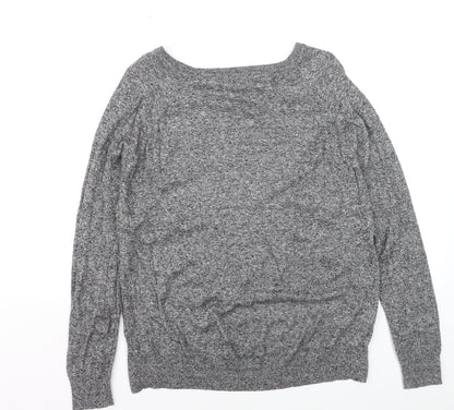 Marks and Spencer Womens Grey Knit Boat Neck Pullover Jumper M