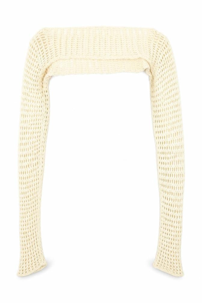 Urban Outfitters Women's Beige Crochet Shrug Jumper Size S