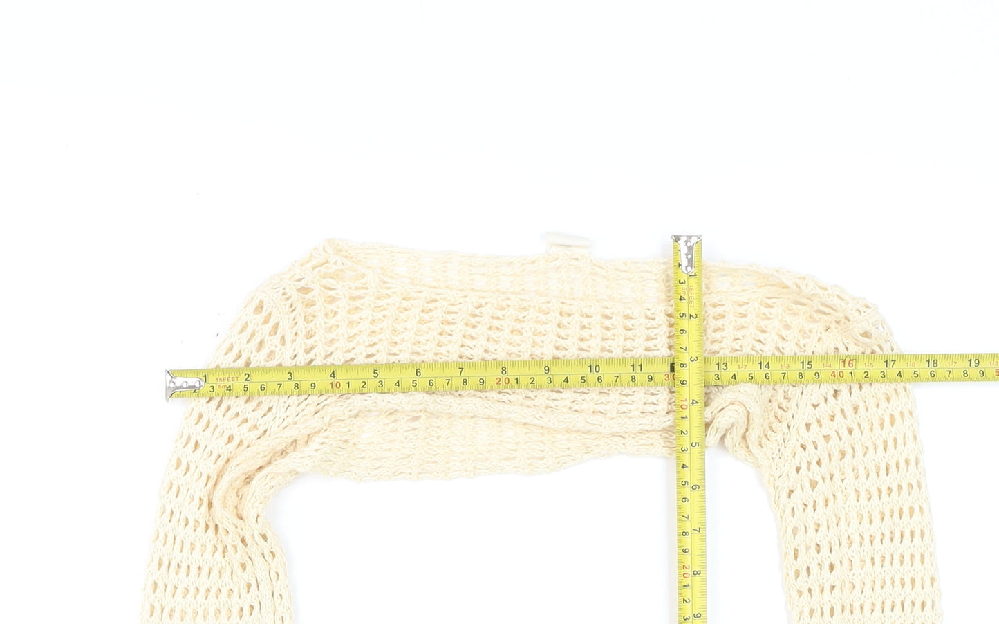 Urban Outfitters Women's Beige Crochet Shrug Jumper Size S