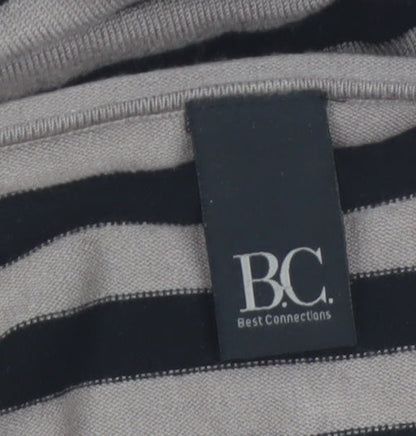 Best Connections Women Beige Striped Long Sleeve Cardigan Size 14