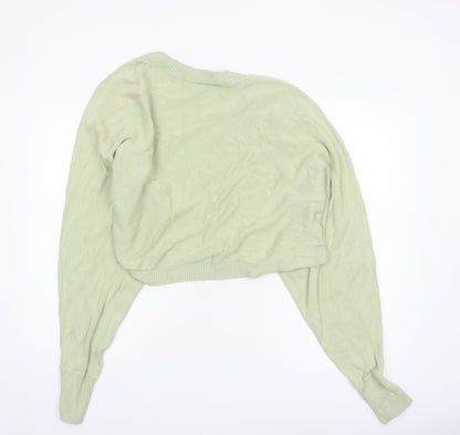 Monki Womens Green Shrug Cardigan Size 12 Cotton Modal Knit