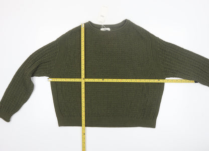 Marks and Spencer Womens Green Cotton Knit Jumper L
