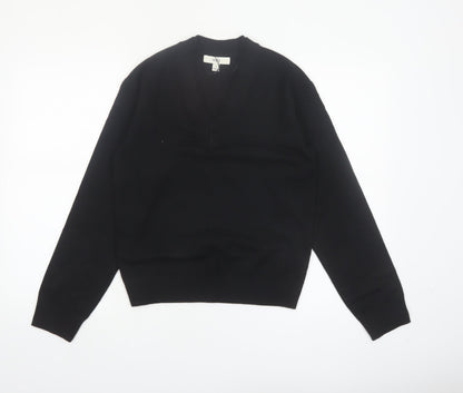 Marks and Spencer Womens Black V-Neck Pullover Jumper XS