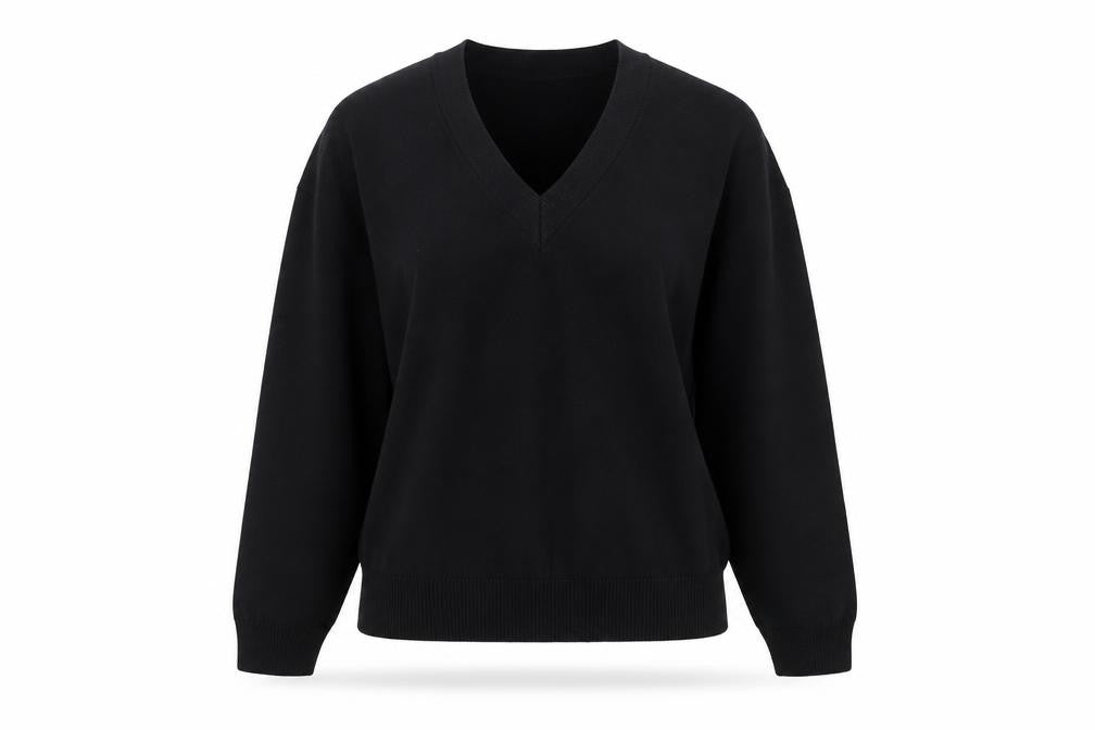 Marks & Spencer Womens Black V-Neck Pullover Jumper XS