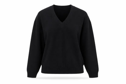 Marks & Spencer Womens Black V-Neck Pullover Jumper XS