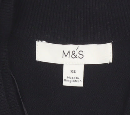 Marks and Spencer Womens Black V-Neck Pullover Jumper XS
