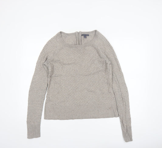 American Eagle Outfitters Women Beige Knit Jumper UK 8-10 Small