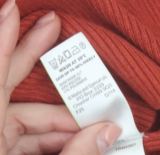 Marks and Spencer Women’s Brown Roll Neck Knit Jumper Size 12