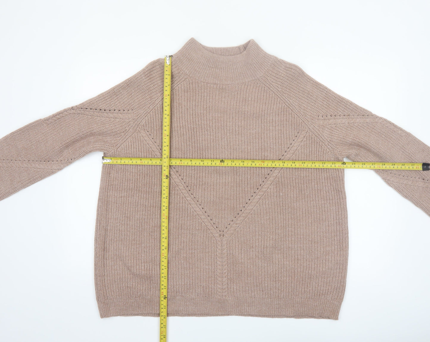 Wallis Women’s Beige Mock Neck Knit Jumper Size L
