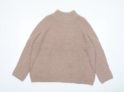 Wallis Women’s Beige Mock Neck Knit Jumper Size L