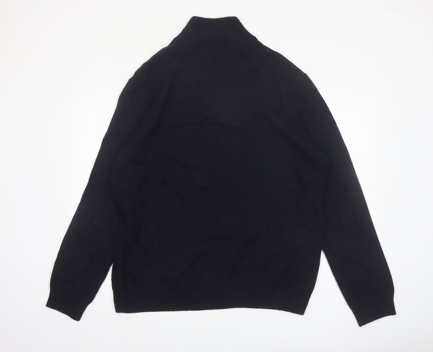 Marks and Spencer Men's Black XL Lambswool 1/2 Zip Jumper