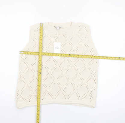 Marks and Spencer Women’s Ivory Knit Sleeveless Tank M