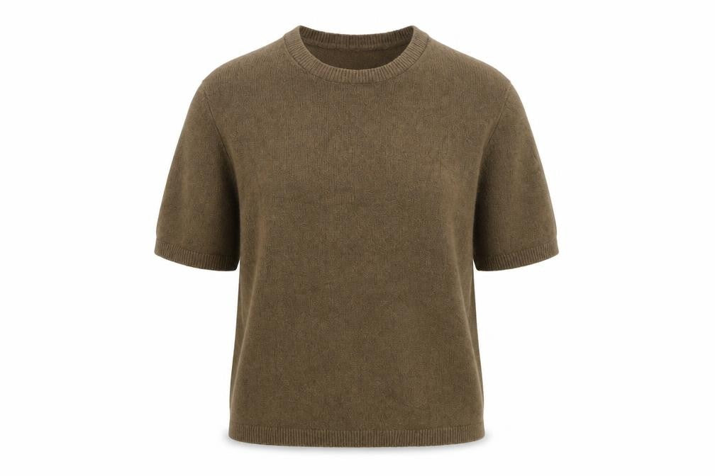 Marks & Spencer Women's Brown XS Cotton Knit Short Sleeve Jumper
