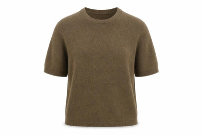 Marks & Spencer Women's Brown XS Cotton Knit Short Sleeve Jumper