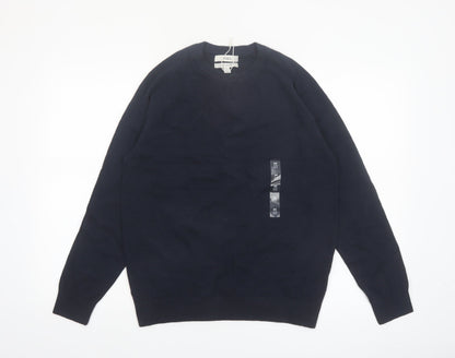 Marks and Spencer Men's Blue Pure Cotton Crew Neck Jumper M