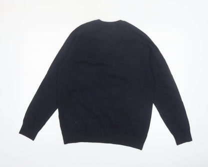 Marks and Spencer Men's Blue Pure Cotton Crew Neck Jumper M