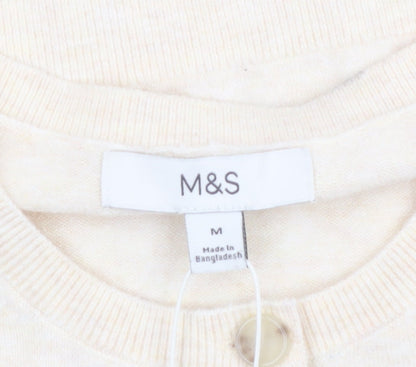 Marks and Spencer Women Beige Cardigan Knit Jumper M