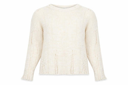 Urban Outfitters Women Ivory Open-Knit Crew Neck Jumper Size S