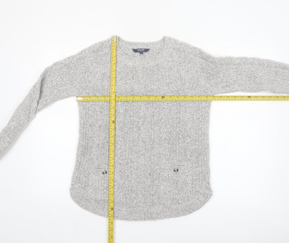 Maine New England Women's Grey Cable Knit Jumper Size 10