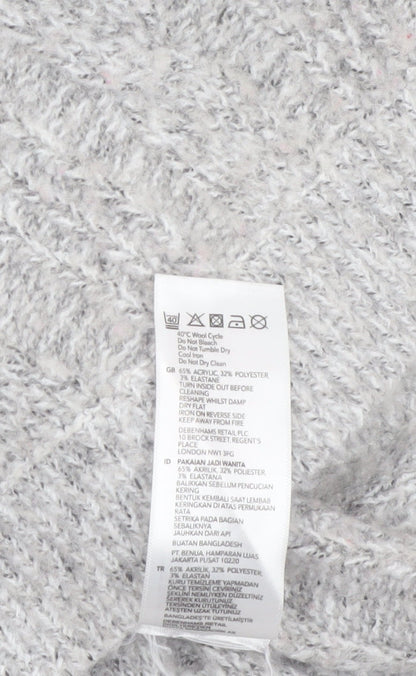 Maine New England Women's Grey Cable Knit Jumper Size 10