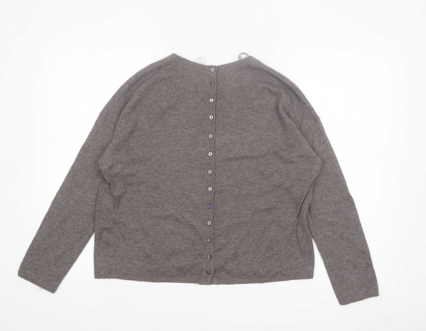 The White Company Women’s Brown Wool Cashmere Button Back Cardigan UK 10
