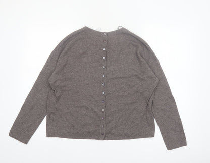 The White Company Women’s Brown Wool Cashmere Button Back Cardigan UK 10