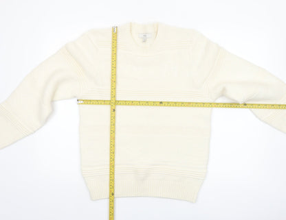 Marks and Spencer Men's Ivory Crew Neck Knit Jumper S Regular Fit