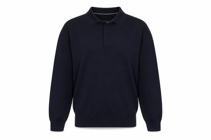 Marks & Spencer Men's Blue Collared Cotton Jumper L