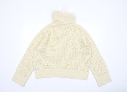 Marks and Spencer Per Una Women’s Ivory Roll Neck Chunky Knit Jumper M