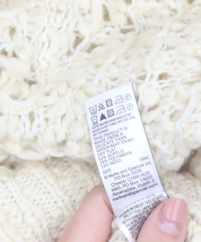 Marks and Spencer Per Una Women’s Ivory Roll Neck Chunky Knit Jumper M