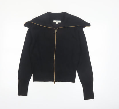 Marks and Spencer Women's Black Full Zip Knit Jumper Size S
