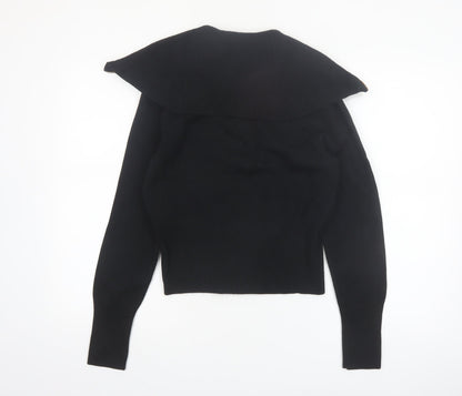 Marks and Spencer Women's Black Full Zip Knit Jumper Size S