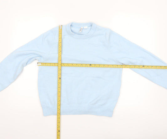 H&M Divided Womens Blue Crew Neck Pullover Jumper Size 8