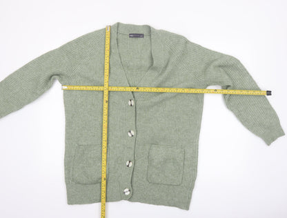Marks and Spencer Women's Green Chunky-Knit Cardigan M