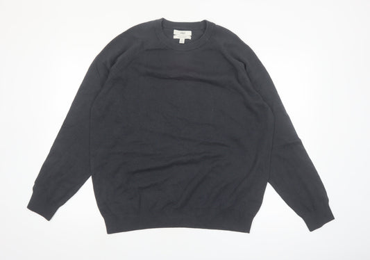 Marks and Spencer Men's Black XL Pure Cotton Crew Neck Jumper