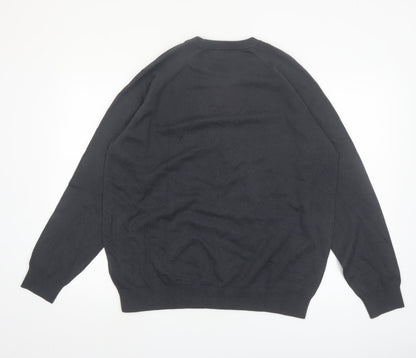 Marks and Spencer Men's Black XL Pure Cotton Crew Neck Jumper