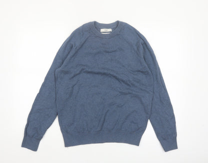 Marks and Spencer Men’s Blue Cotton Crew Neck Pullover Jumper M