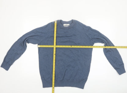 Marks and Spencer Men’s Blue Cotton Crew Neck Pullover Jumper M
